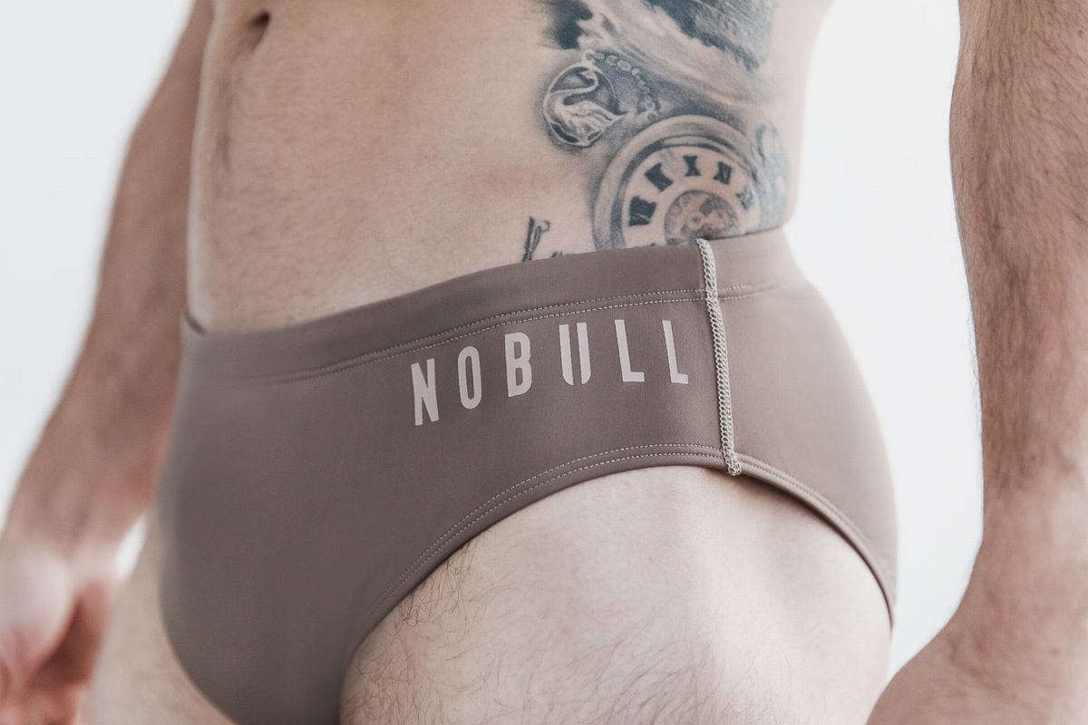 Nobull Swim Brief Men's Swim Brown | Australia (PS8619)